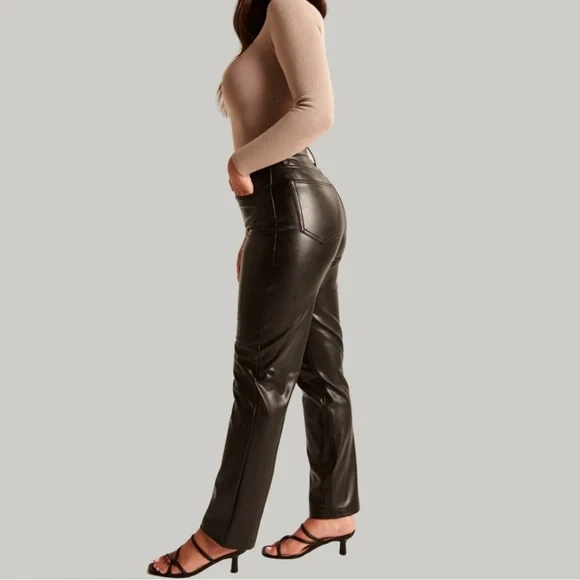 EUC Abercrombie & Fitch High Rise Faux Leather Pants - Picture 2 of 5
